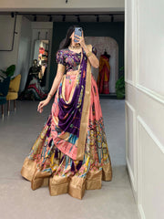 Elegance Of Dola Silk & Charm Of Kalamkari Printed Lehenga Choli