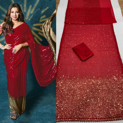 Party-wear Bollywood Blockbuster Georgette Sequence Work Saree