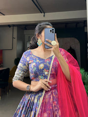 Bridesmaids Digital Print With Embroidery Sequence Work Lehenga Choli