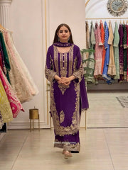Party-wear Georgette Embroidery Sequence Work Salwar Suit