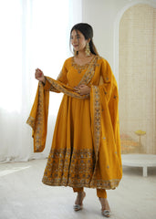 Elegant Embroidered Sequence Designer Anarkali Gown