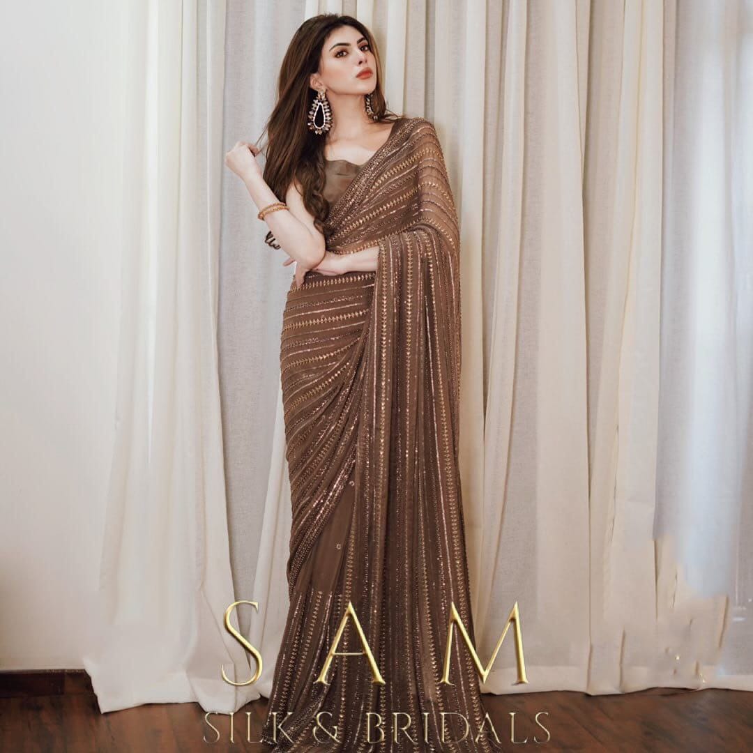 Party wear work saree 2025