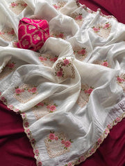 Beautiful Premium Gold Crush With Heavy Embroidery Thread Work Saree