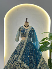 Wedding Special Royal Butterfly Net Sequins & Codding Embroidery Work Lehenga Choli