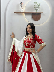 Navratri Special Cotton Gotapatti & Handwork Lehenga With Stitched Choli