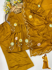 Trendy Chinon Silk Hand Patch Gota Work Sharara
