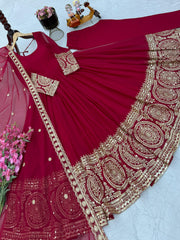 Beautiful Georgette Embroidery Sequence Work Gown