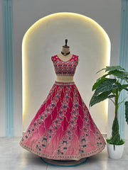 Wedding Special Chinon Peding Sequence & Thread Embroidery Work Lehenga Choli