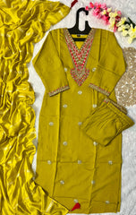 Beautiful Roman Silk Embroidery With Sequence Work Dress