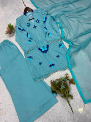 Wedding Special Soft Organza Embroidery Work Suit