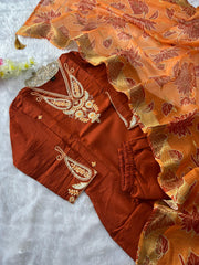 Beautiful Roman Silk Embroidery With Sequence Work Dress