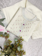Beautiful Roman Silk Embroidery Work Co-Ord Set