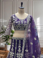Engagement Special Net Embroidery Sequence Coding Designer Lehenga Choli
