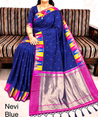 Beautiful Khadi Row Silk Minakari Weaving Saree