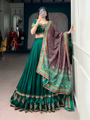 Festive Special Vichitra Silk Embroidery Work Lehenga Choli