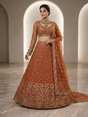Beautiful Party-wear Butterfly Net Embroidery & Sequins Work Lehenga Choli