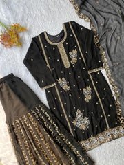 Beautiful Festival Special Georgette Sequence Embroidery Work Sharara