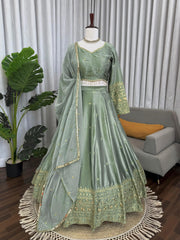 Festival Special Japan Satin Thread With Sequence Work Lehenga Choli
