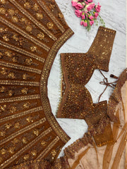 Wedding Special Soft Butterfly Net Embroidery Work Lehenga Choli