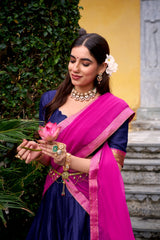 Beautiful South Special Vintage Poly Cotton Zari Weaving Work Half Saree