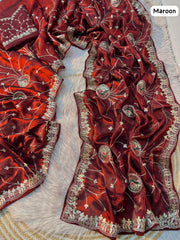 Party-wear Beautiful Heavy Gotafoil Work Saree