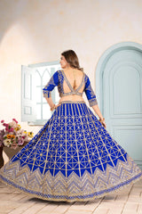 Party-wear Chinon Silk Embroidery Sequence Codding Designer Work Lehenga Choli