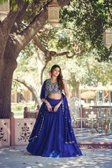 Kashmiri Adorned With Tube Beads Sequins Thread Embroidery Work Lehenga Choli