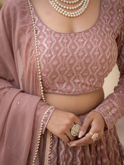 Perfect Wedding Special Georgette Thread Zari Sequence Embroidery Work Lehenga Choli