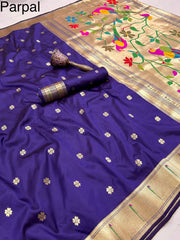 Beautiful Pure Kanchivaram Paithani Silk Zari Weaving Saree