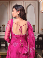 Pink Designer Georgette Real Mirror & Hand Work Digital Printed Gown
