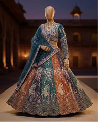 Trendy Butterfly Net Coding Sequence Work Multi Colour Lehenga Choli