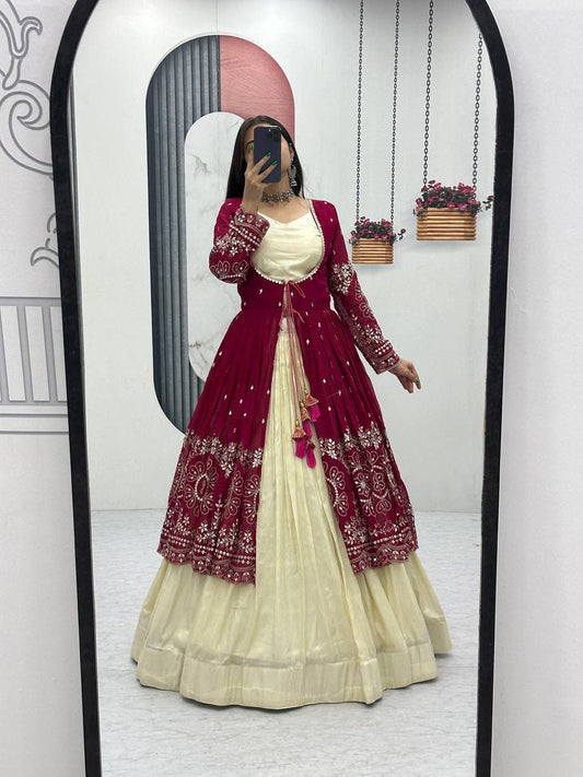 Festive Special Indo Western Simar Cosmoss Lehenga Choli With Shrug
