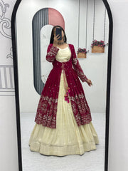 Festive Special Indo Western Simar Cosmoss Lehenga Choli With Shrug