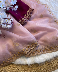 Party-wear Pure Soft Twills Organza Saree