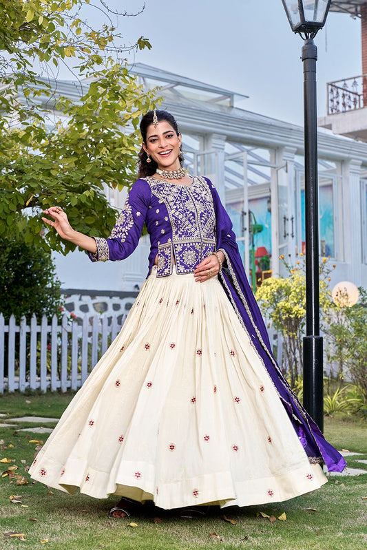Festival Special Vichitra Silk Embroidery Coding Sequence Work Lehenga Choli