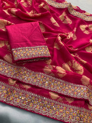 Party-wear Soft Georgette Bandhej Printed Saree