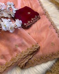 Party-wear Pure Soft Twills Organza Saree