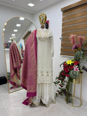 Designer Party-wear Georgette Sequence Embroidery Suit