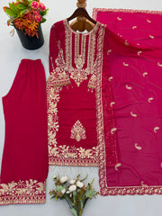 Party-wear Georgette Embroidery Sequence Work Salwar Suit