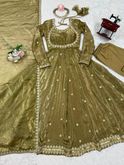 Party-wear Fendy Silk Coding With Sequence Work Gown