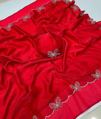 Trending Butterfly Border Rich Space Silk Saree