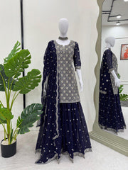 Party-wear Georgette Thread With Sequence Work Suit