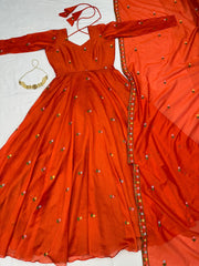 Beautiful Zipsy Silk Embroidery & Sequence Work Gown