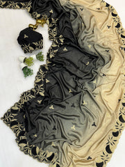 Beautiful Partywear Pure Soft Chinon Silk Saree