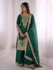 Festive Special Jimmy Silk Embroidery Coding Sequence Work Designer Suit
