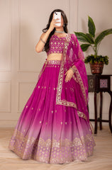 Beautiful Simmer Silk Embroidery Thread & Sequence Work Lehenga Choli