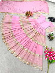 Elegant Designer Georgette Embroidery Work Sarara Set