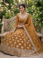 Engagement Special Georgette Real Mirror With Embroidery Sequence Work Lehenga choli