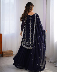 Beautiful Festival Special Georgette Thread With Sequence Work Sharara
