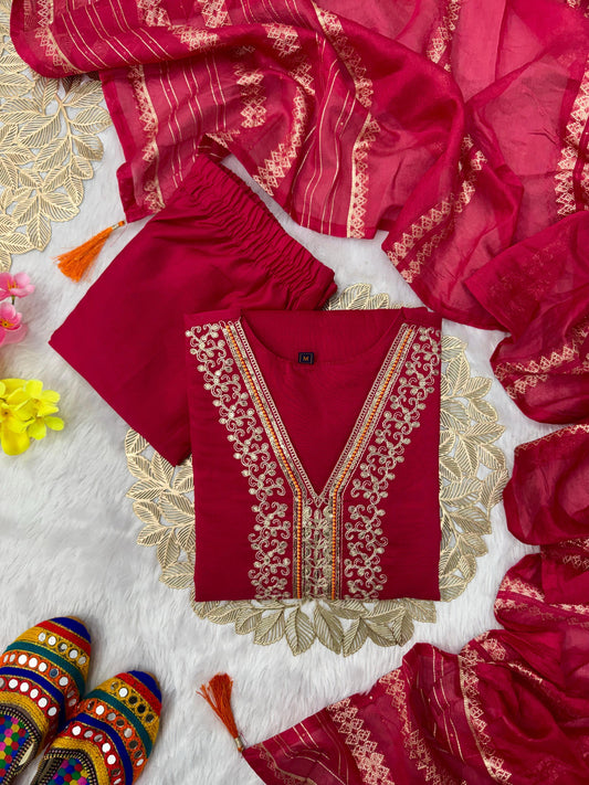 Beautiful Vatican Silk Embroidery With Sequence Work Dress